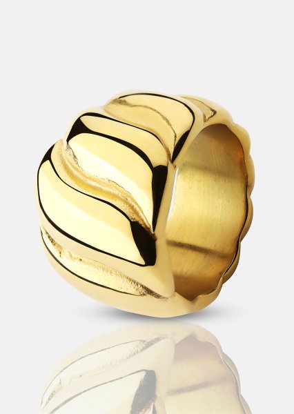 Ring Bold Wave - 18K Forgyldt