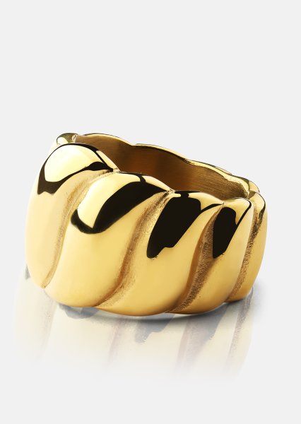 Ring Bold Wave - 18K Forgyldt