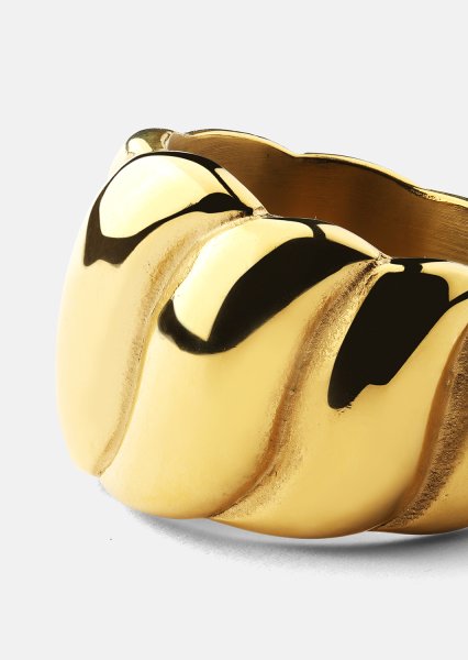 Ring Bold Wave - 18K Forgyldt