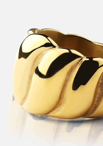 Ring Bold Wave - 18K Forgyldt