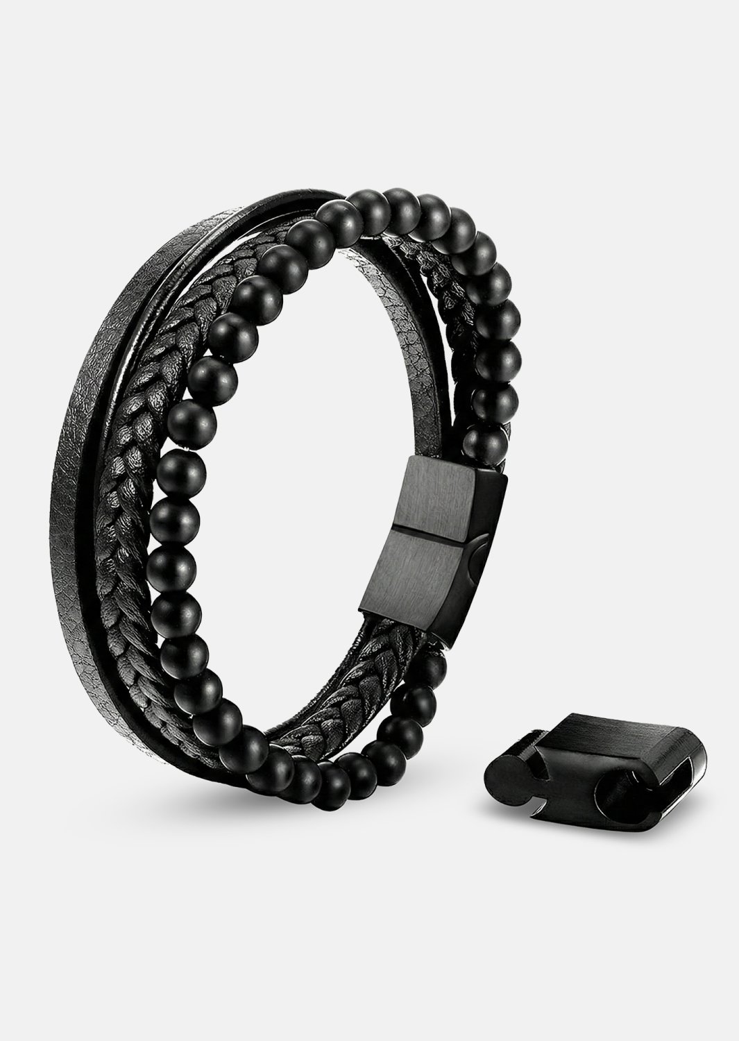 Læderarmbånd Noble Noir