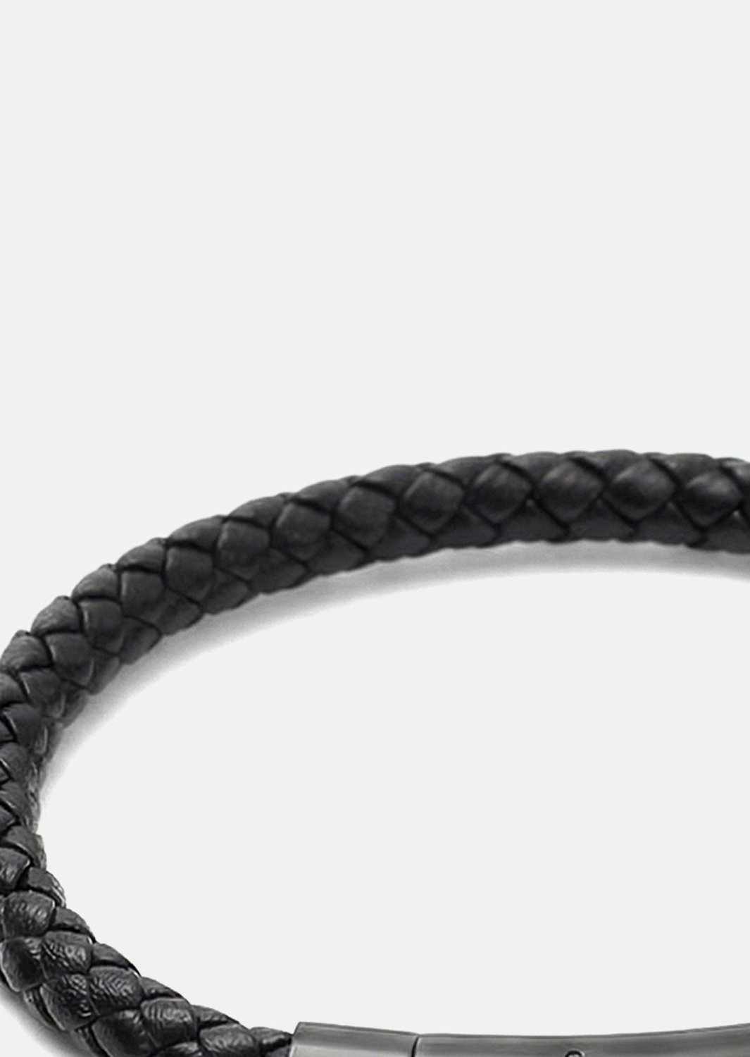 Læderarmbånd Onyx Weave