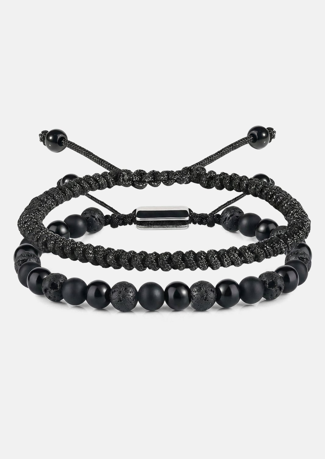Perlearmbånd Obsidian Knot