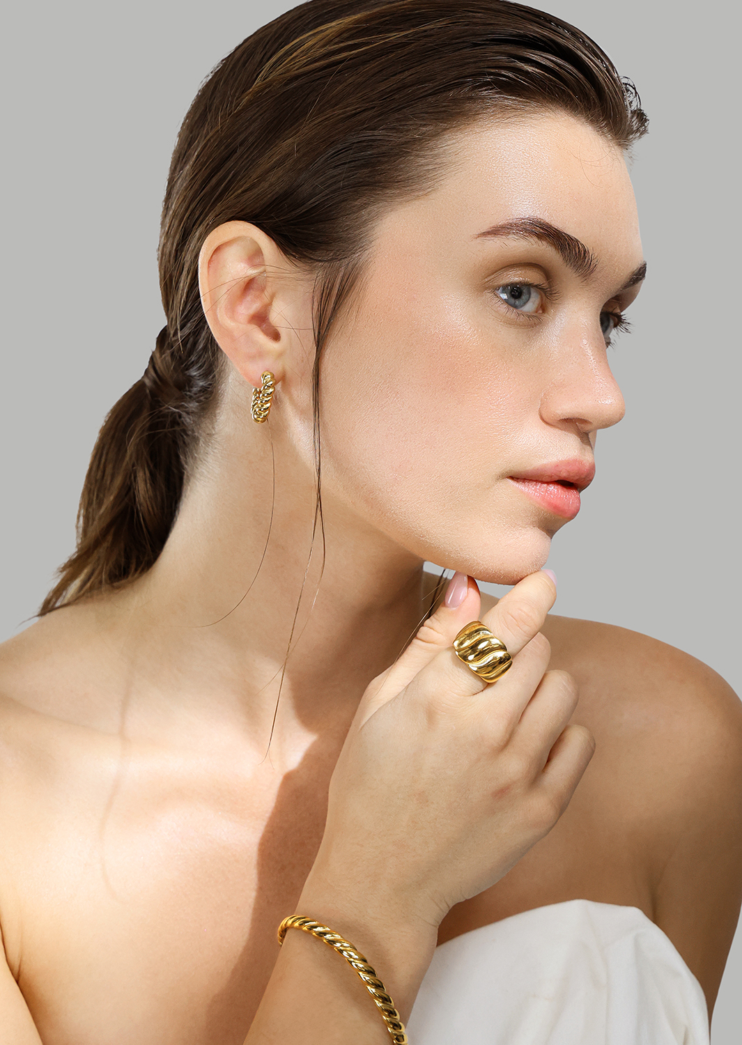 Ring Bold Wave - 18K Forgyldt
