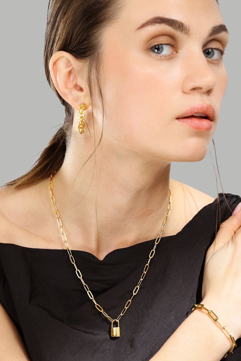 Ørering Chain Bold - 18k Forgyldt