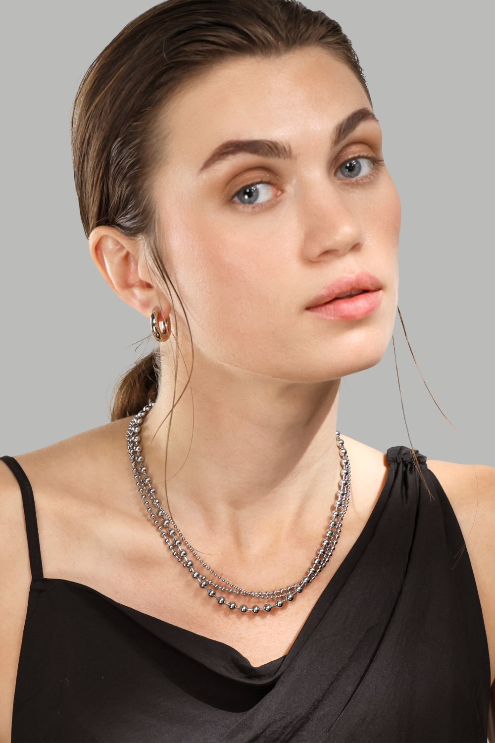 Halskæde Layered Shine – Forsølvet