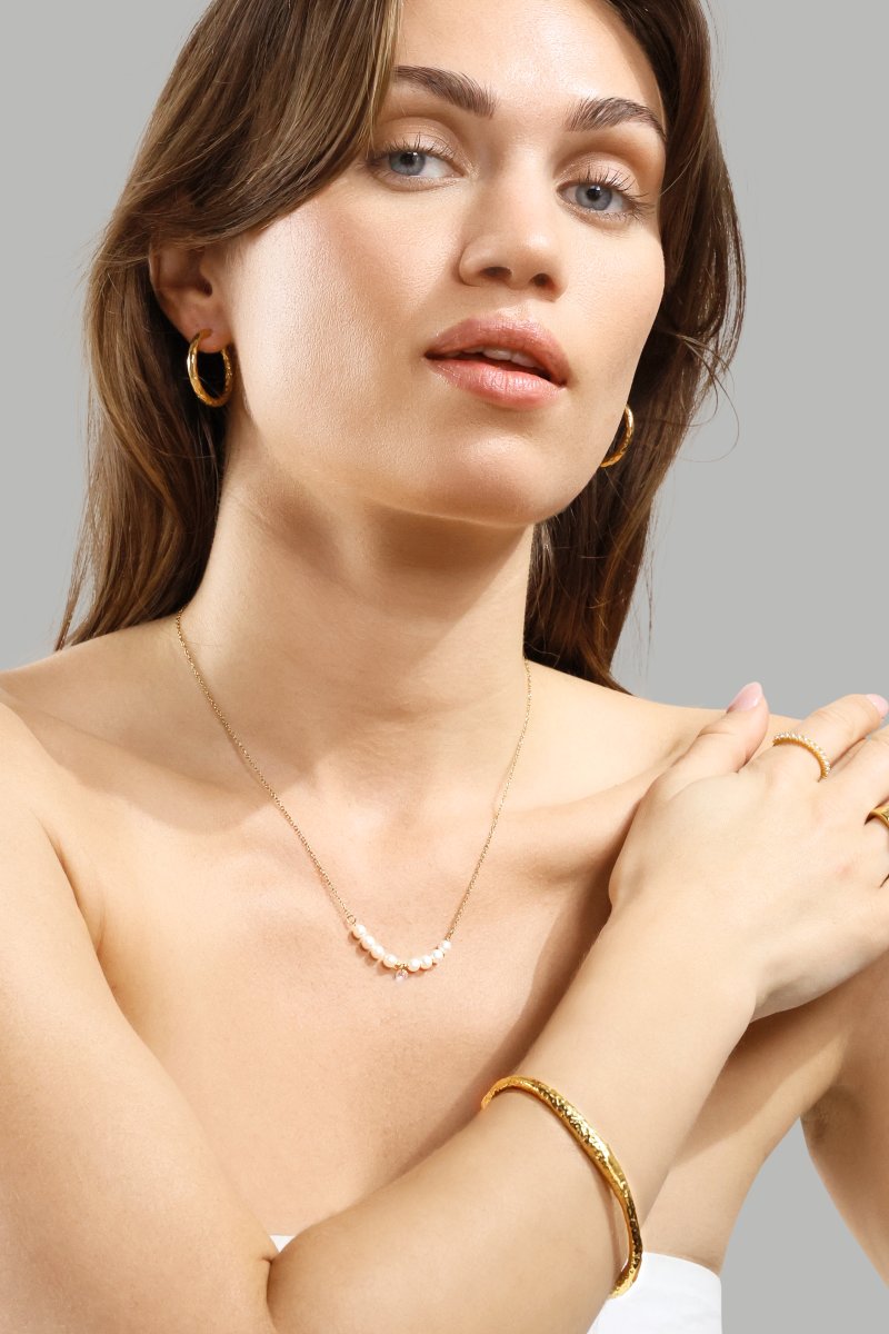 Golden Pearl Serenity Ring - 18k Gold Plated