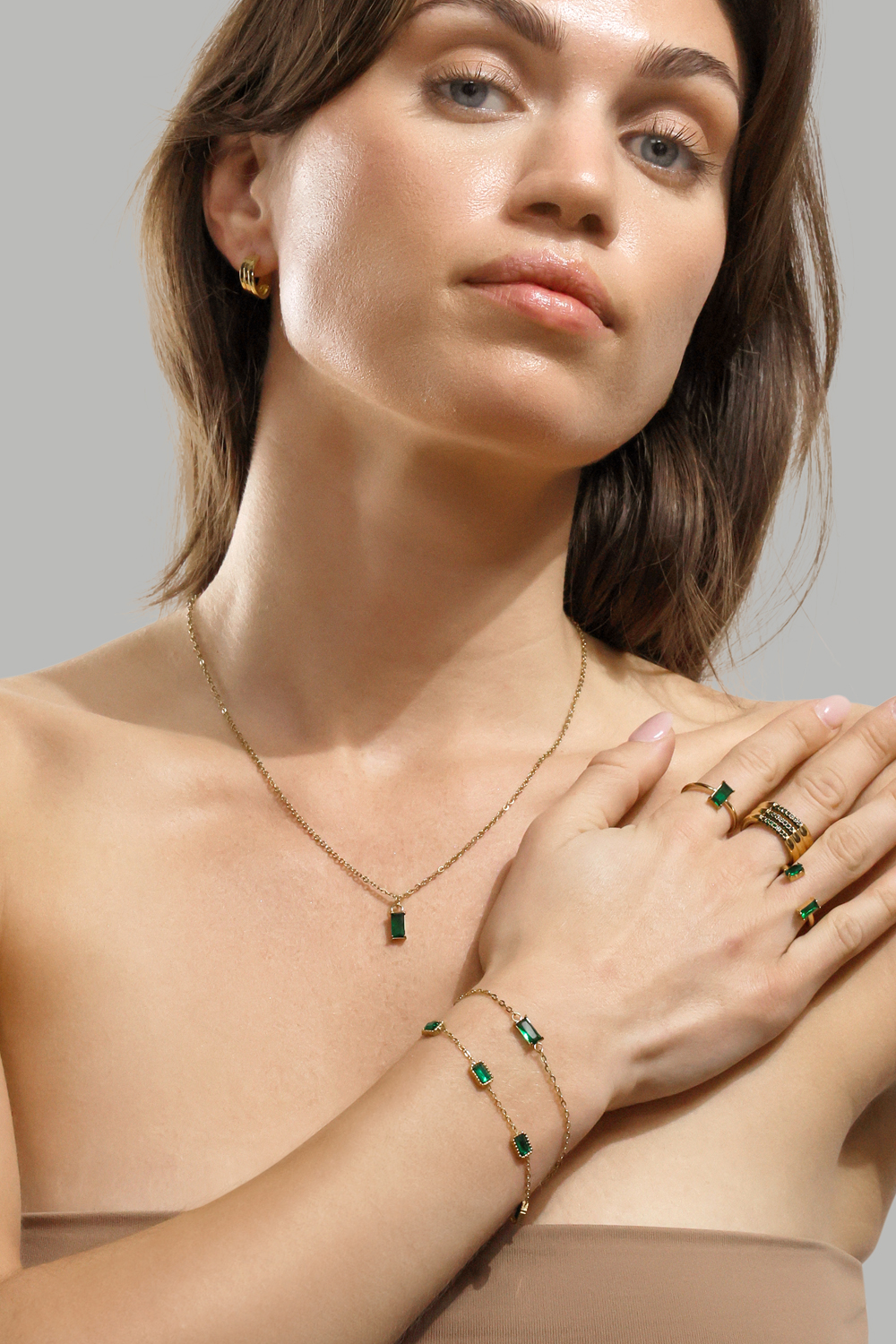 Armbånd Emeraldis - 18k Forgyldt