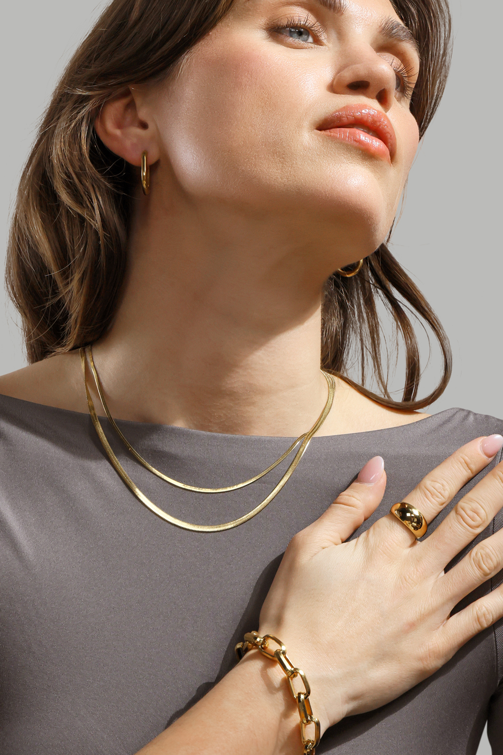 Ørering Eleganceis - 18k Forgyldt