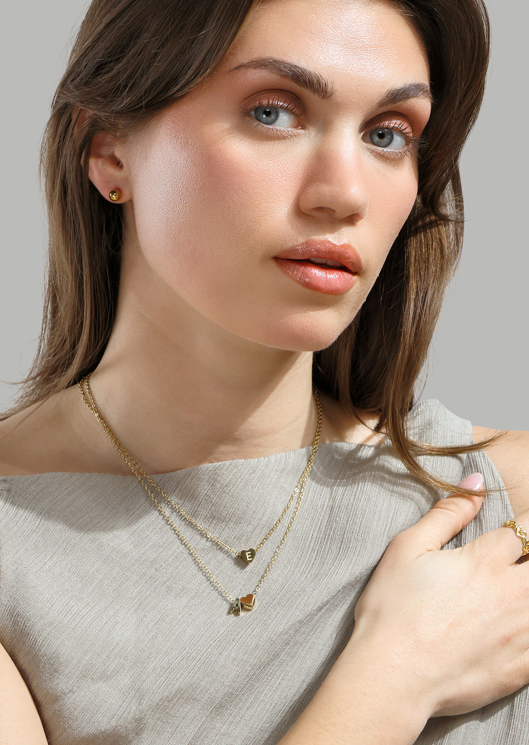 Ring Heart Link - 18k Forgyldt