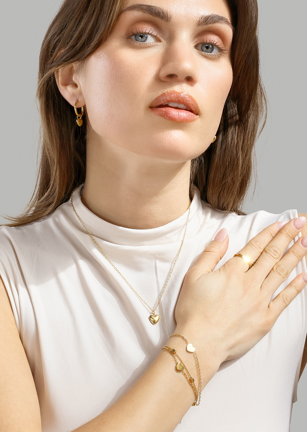 Ørering Heart Hug Hoops - 18k Gold Plated