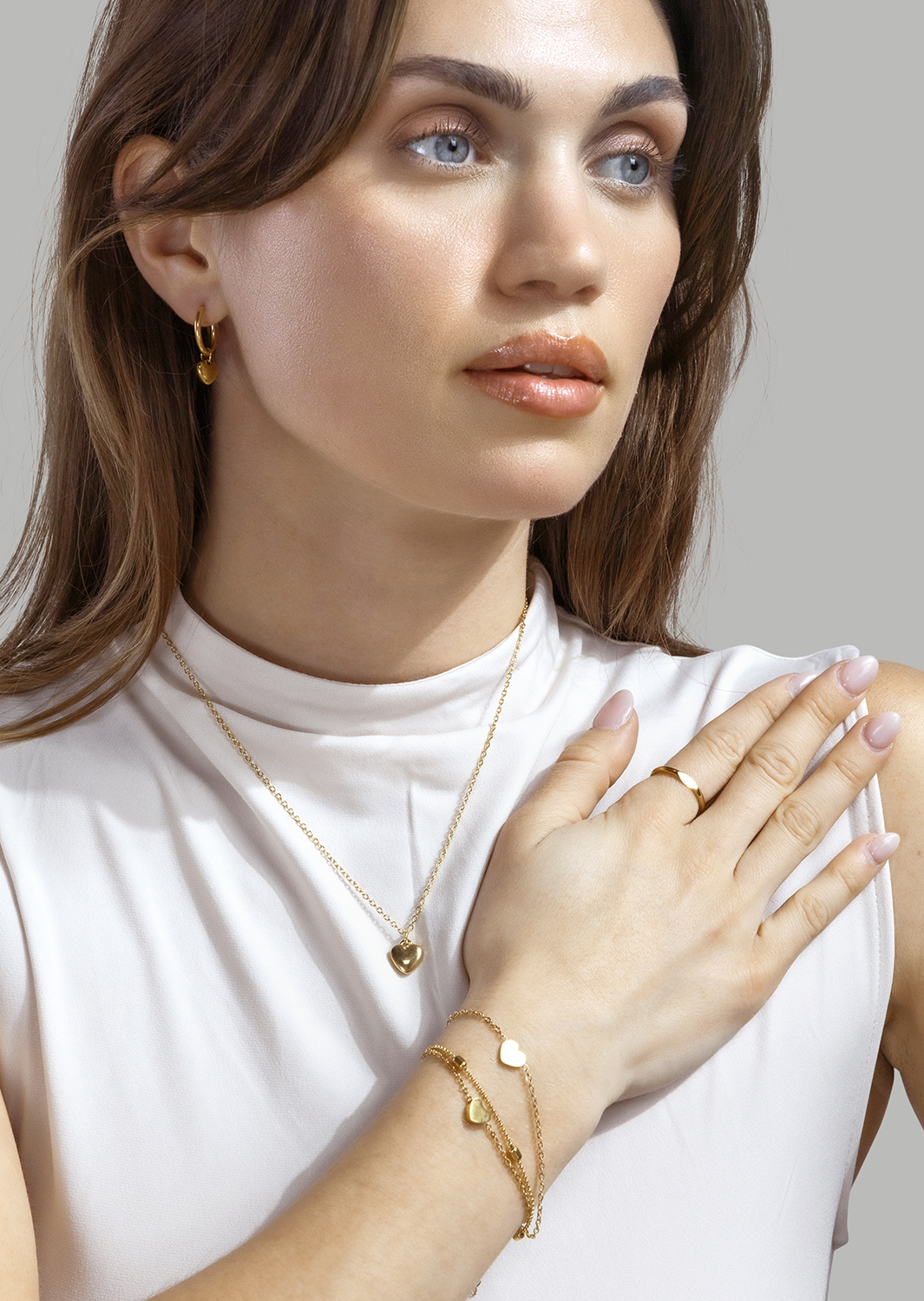Ørering Heart Hug Hoops - 18k Gold Plated