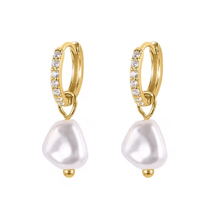 Pearl Charm Øreringe – 18k Forgyldte