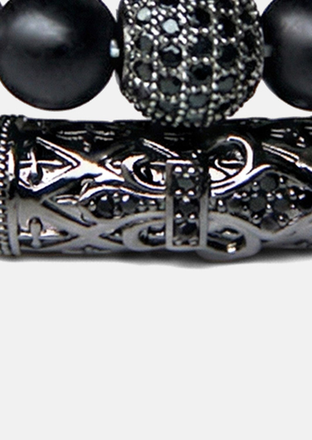 Perlearmbånd Obsidian Crown