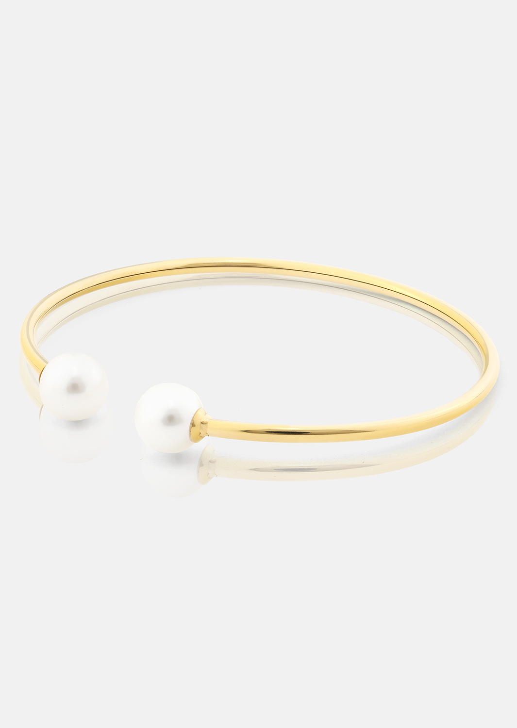 Pearl End Cuff Bracelet - 18k Forgyldt