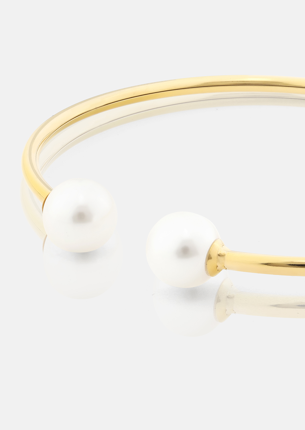 Pearl End Cuff Bracelet - 18k Forgyldt