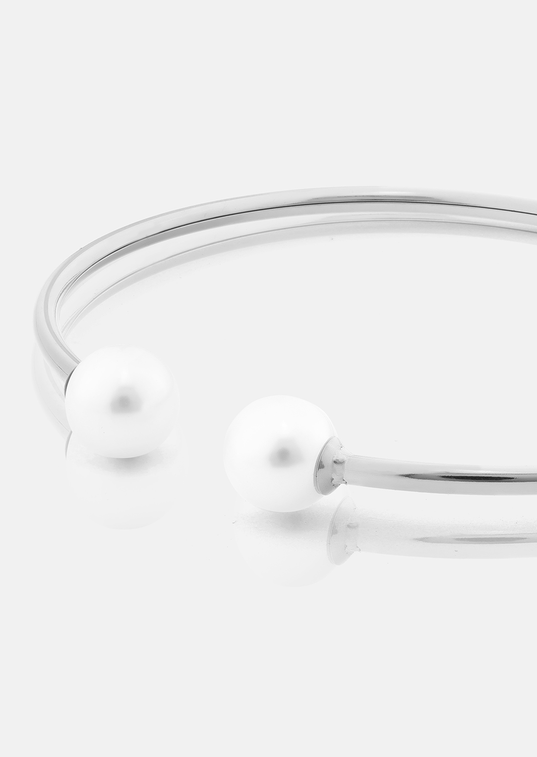 Pearl End Cuff Bracelet - Forsølvet