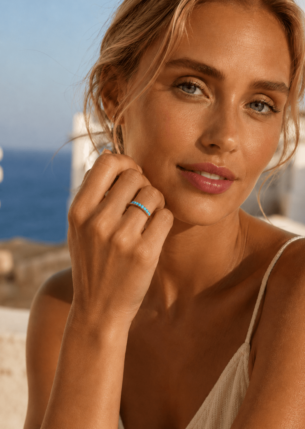 Blue Pearl Elegance Ring - 18k Forgyldt