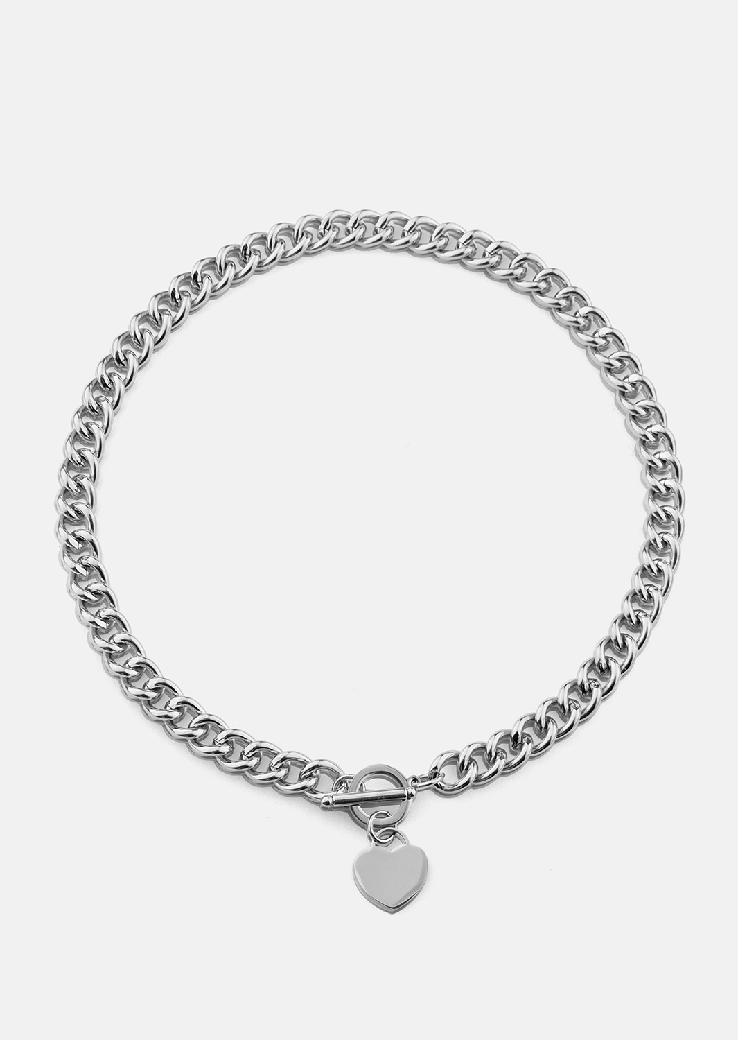 Luxe Circle Charm Necklace - Forsølvet