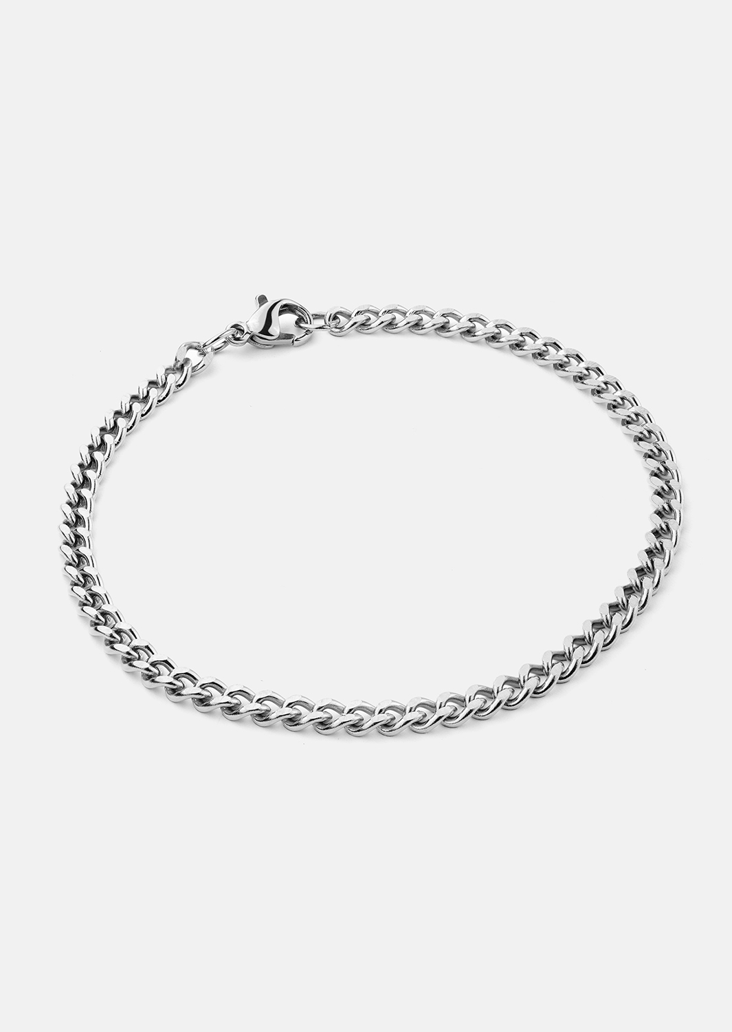 Silver Link Chain Bracelet - Forsølvet