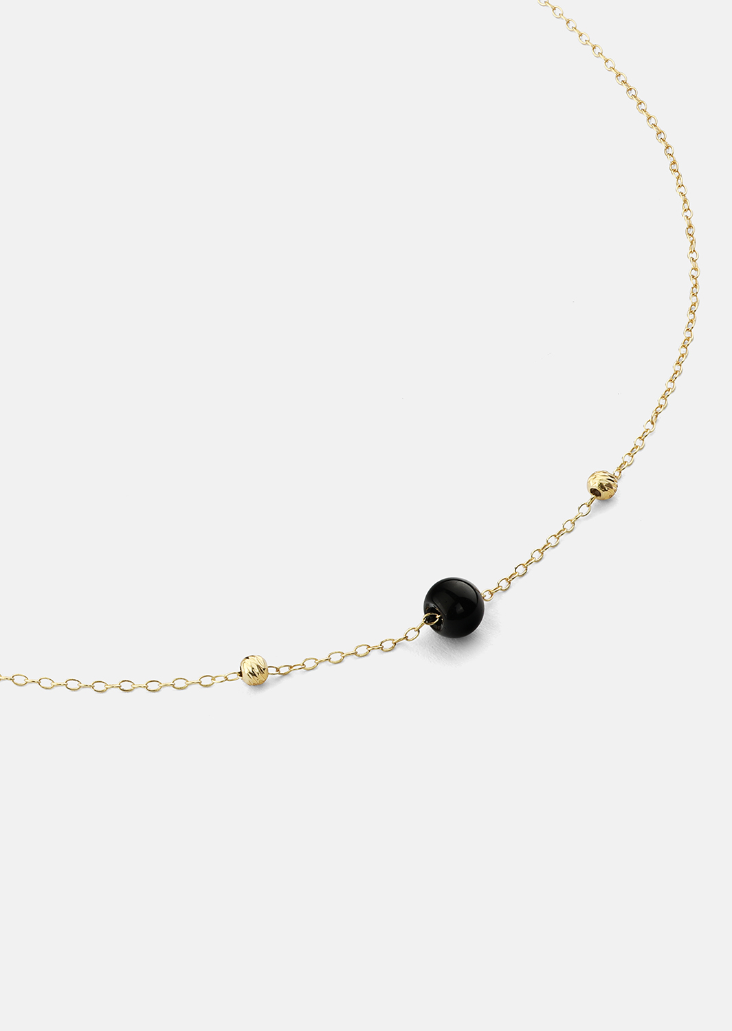 Halskæde Noir Sphere - 18k Forgyldt