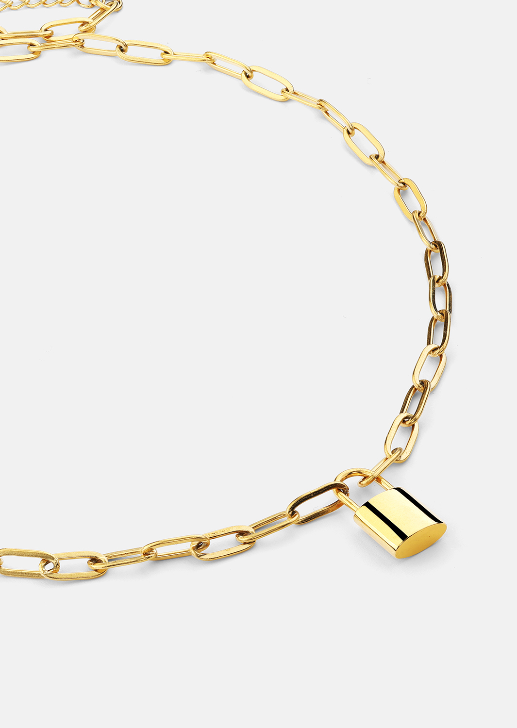 Halskæde Golden Lock – 18k Forgyldt