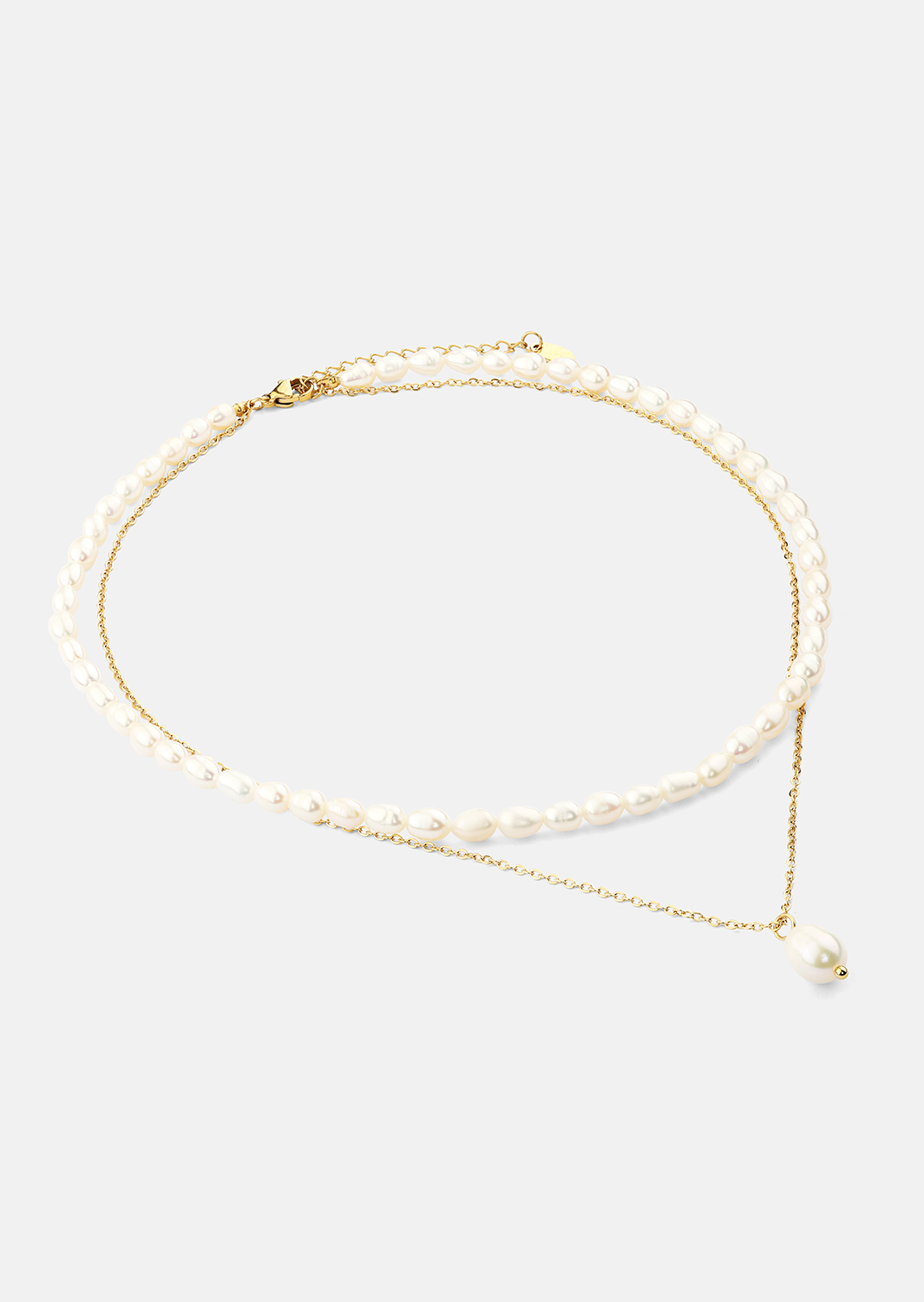 Halskæde Duo Pearl & Gold - 18k Forgyldt