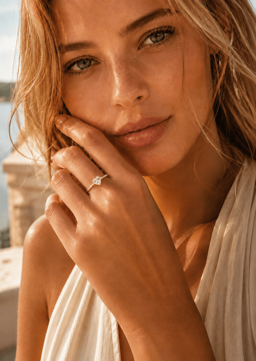 Heartlight Solitaire Ring - 18k Forgyldt