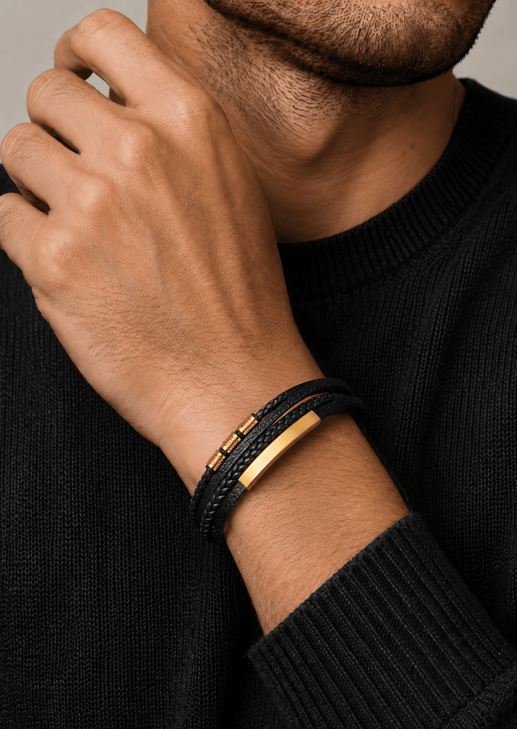 Læderarmbånd Titan Embrace