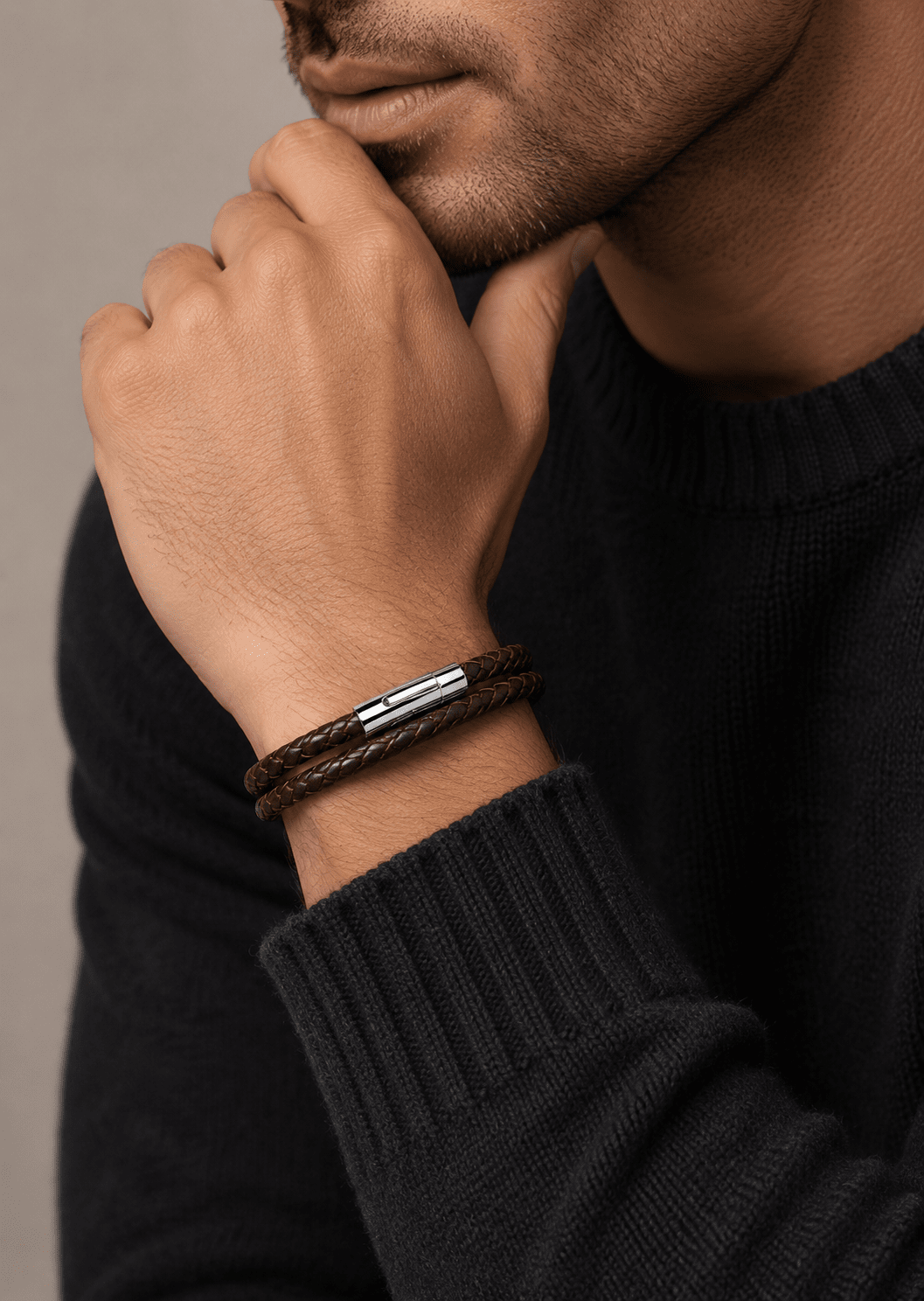 Læderarmbånd Crimson Arc