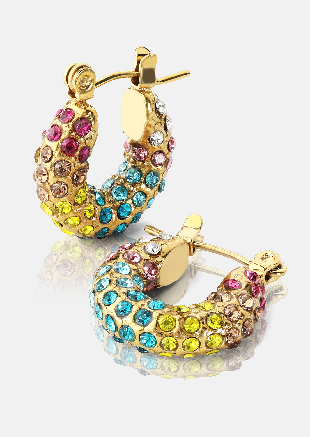 Colored Pearl Hoop Ørering - 18k Forgyldt
