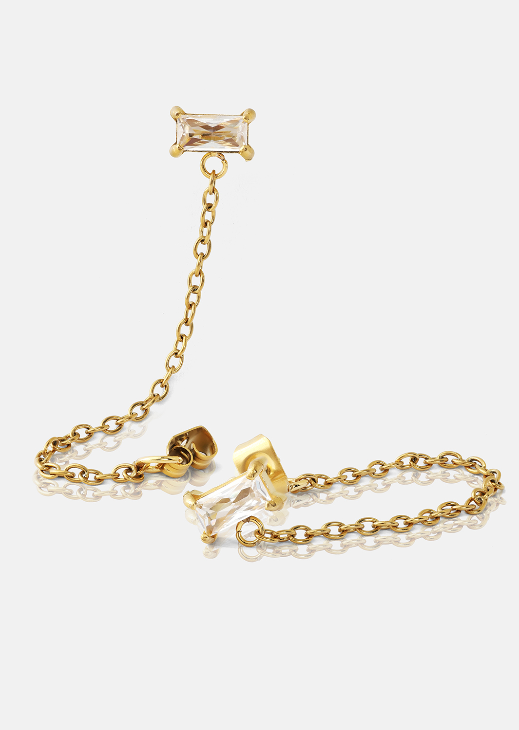 Ørering Light Crystal Drip - 18k Forgyldt