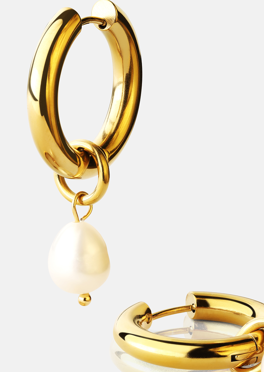 Ørering Pearl Drop - 18k Forgyldt