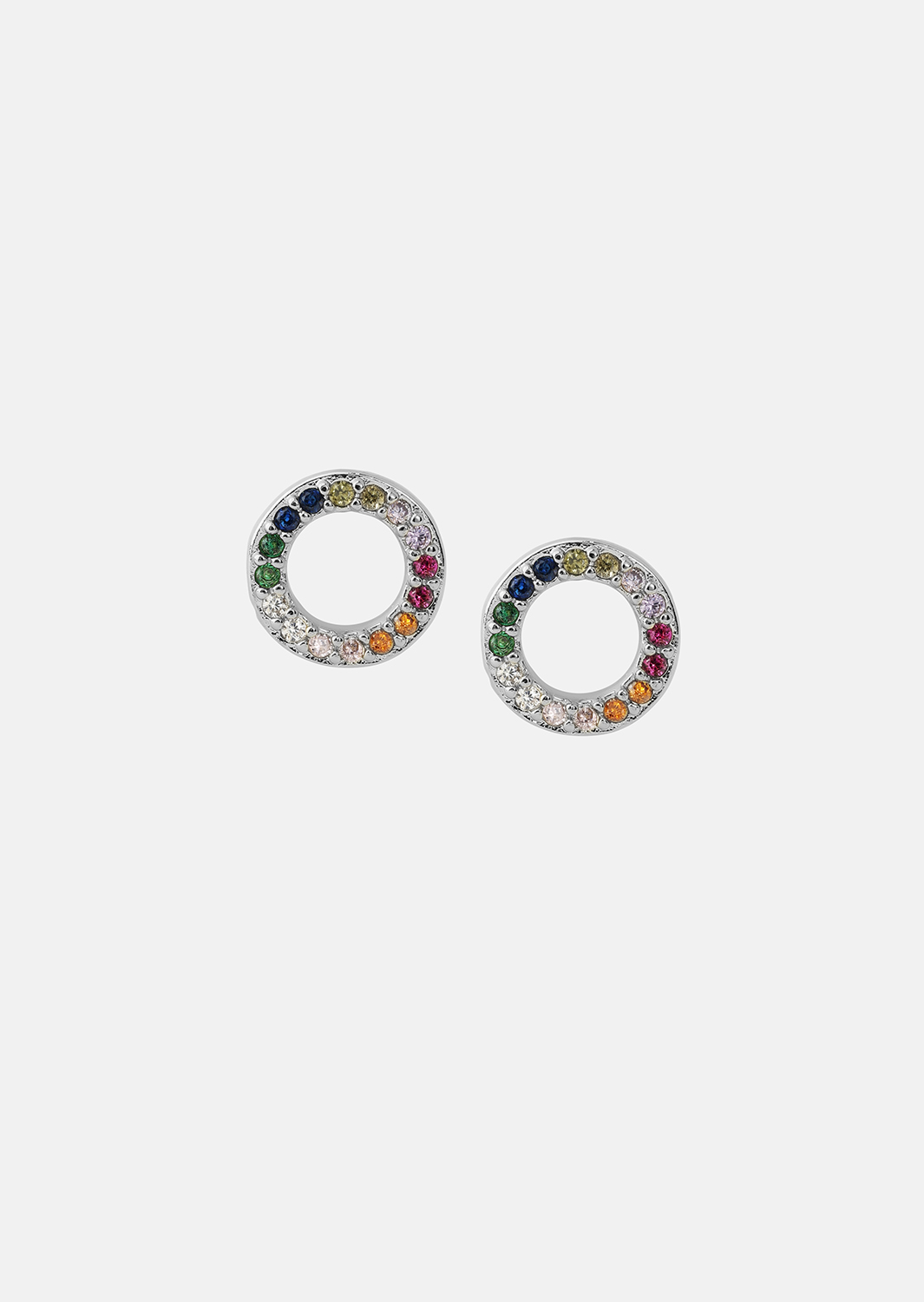 Øreringe Prism Halo - Silverplated