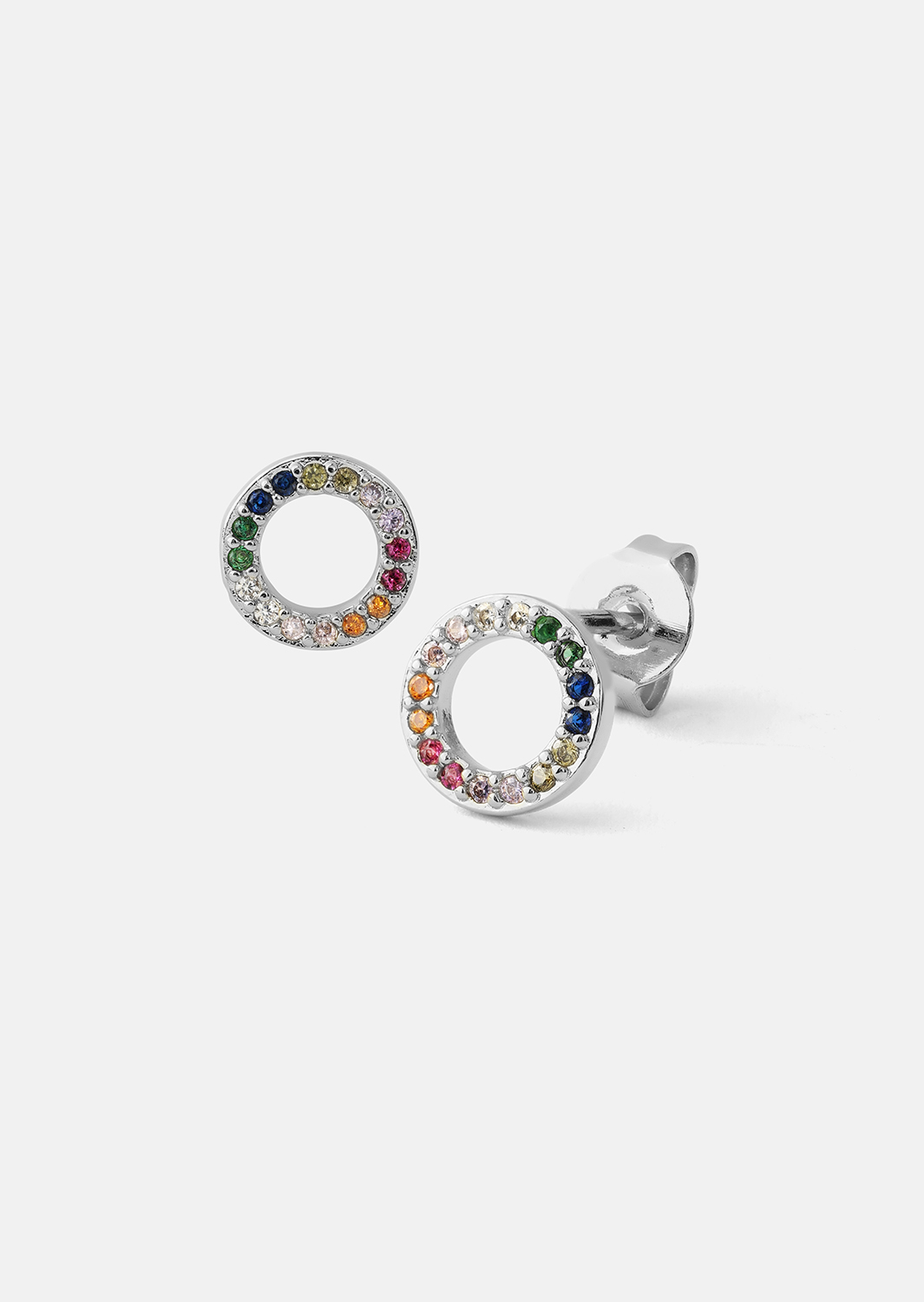 Øreringe Prism Halo - Silverplated