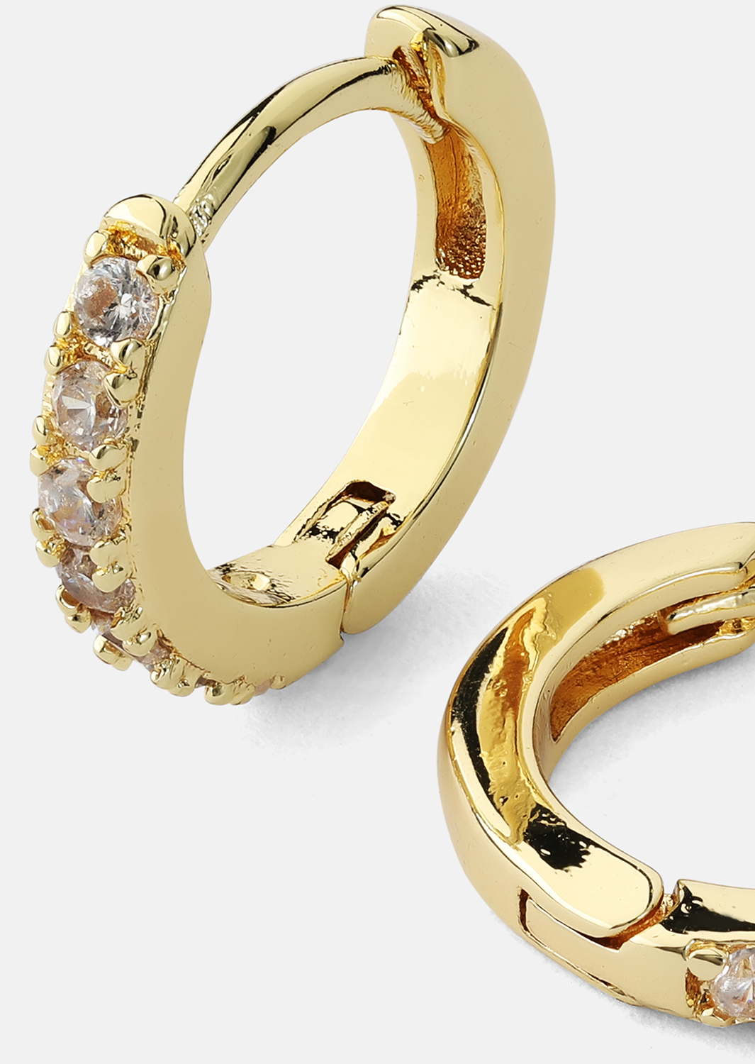 Øreringe Crystal Hoops - 18k Forgyldte