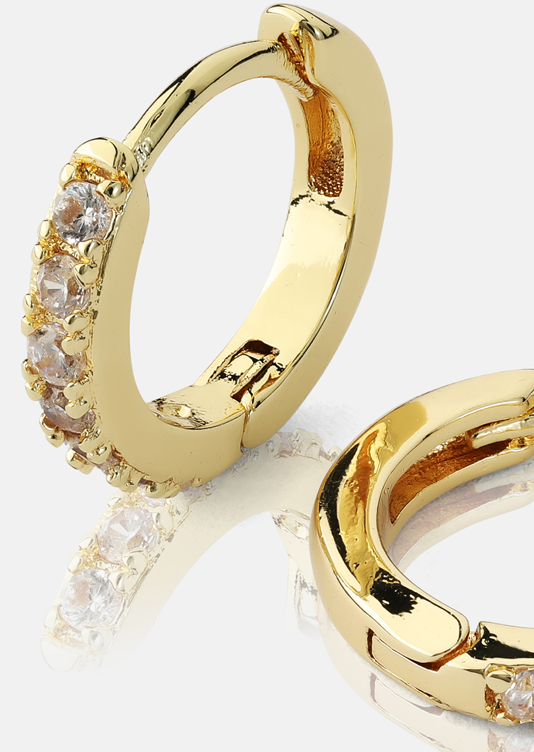 Øreringe Crystal Hoops - 18k Forgyldte