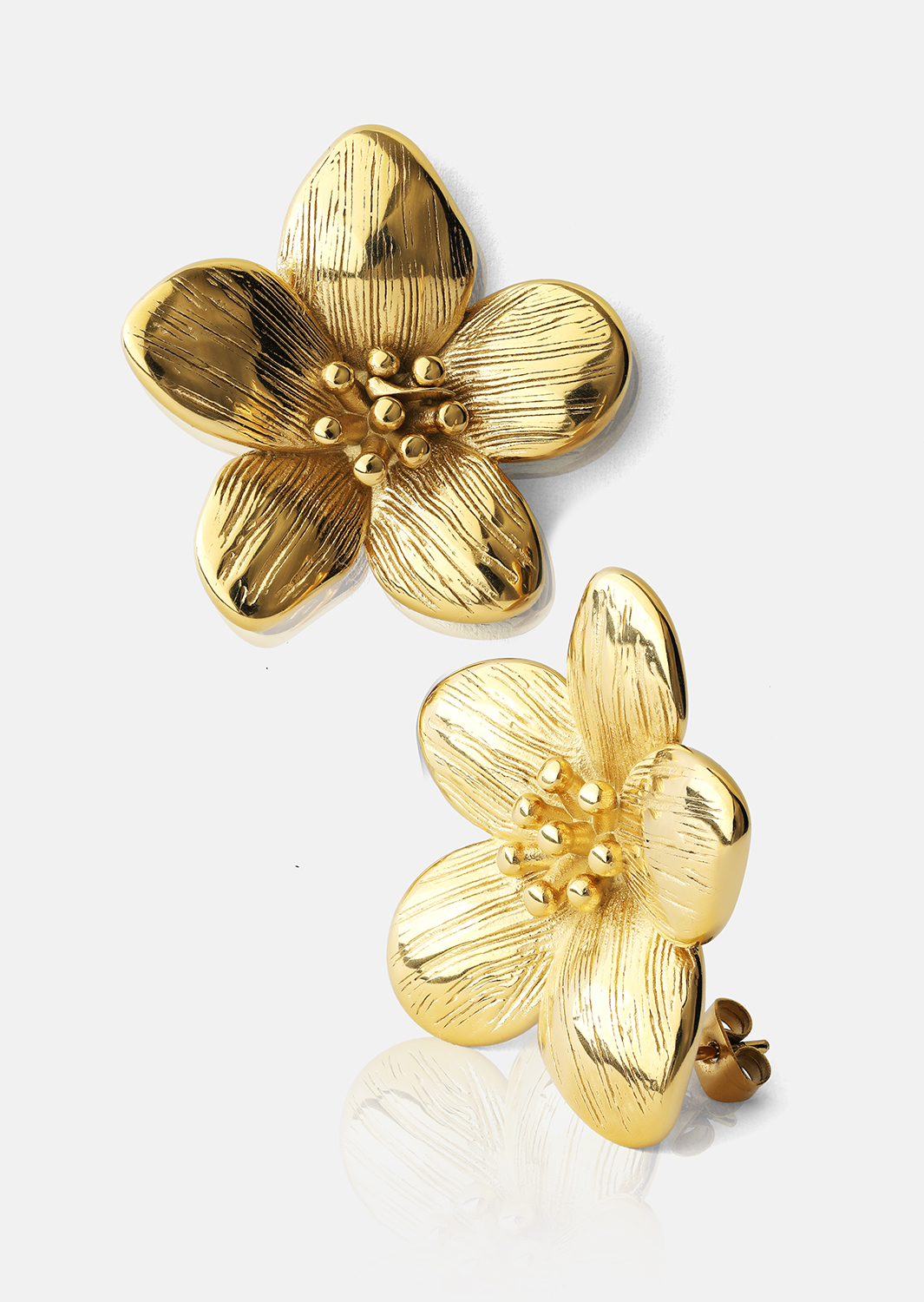 Øreringe Flora Shine – 18k Forgyldte