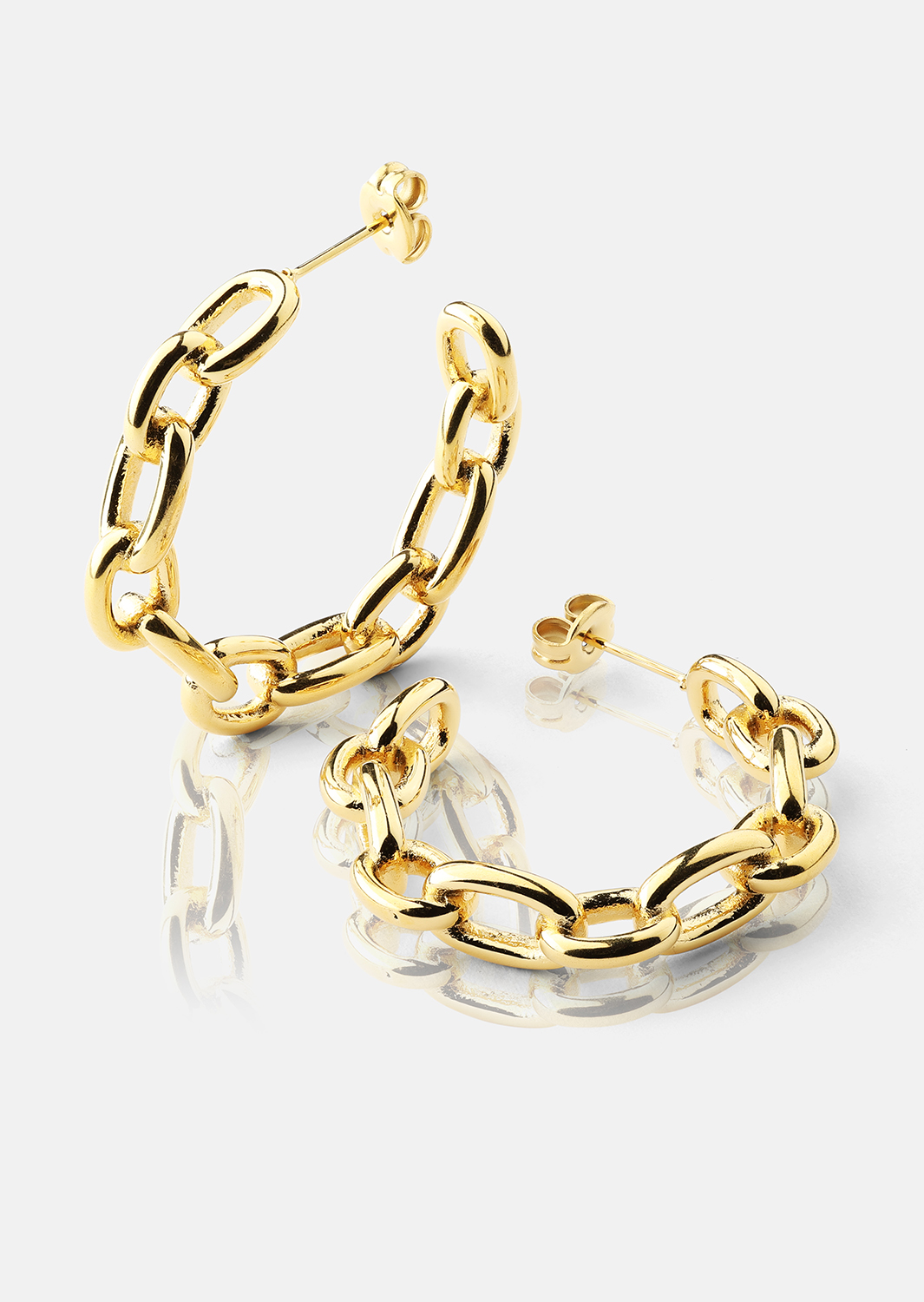 Ørering Chain Bold - 18k Forgyldt