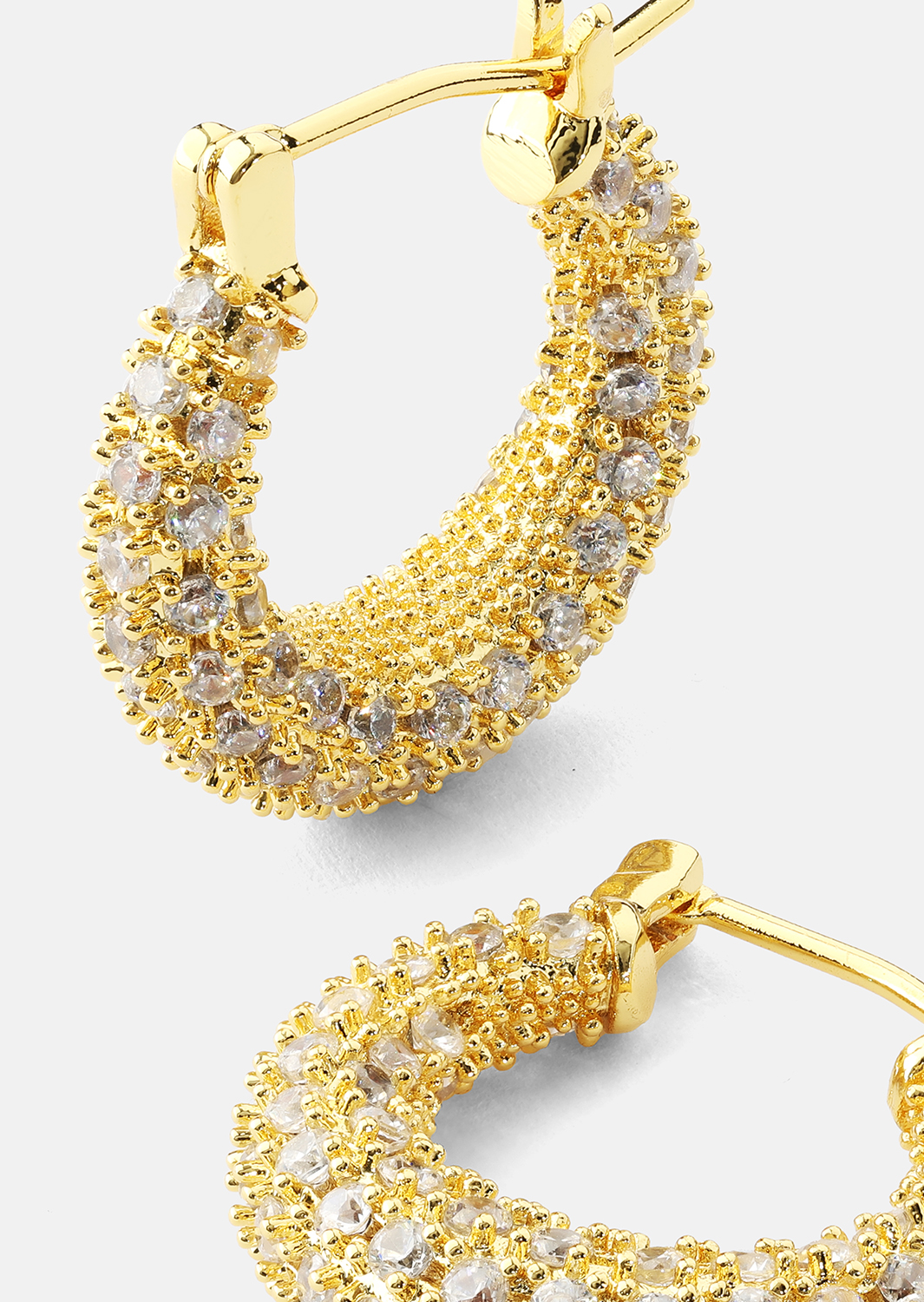 Ørering Crystal Circle - 18k Forgyldt