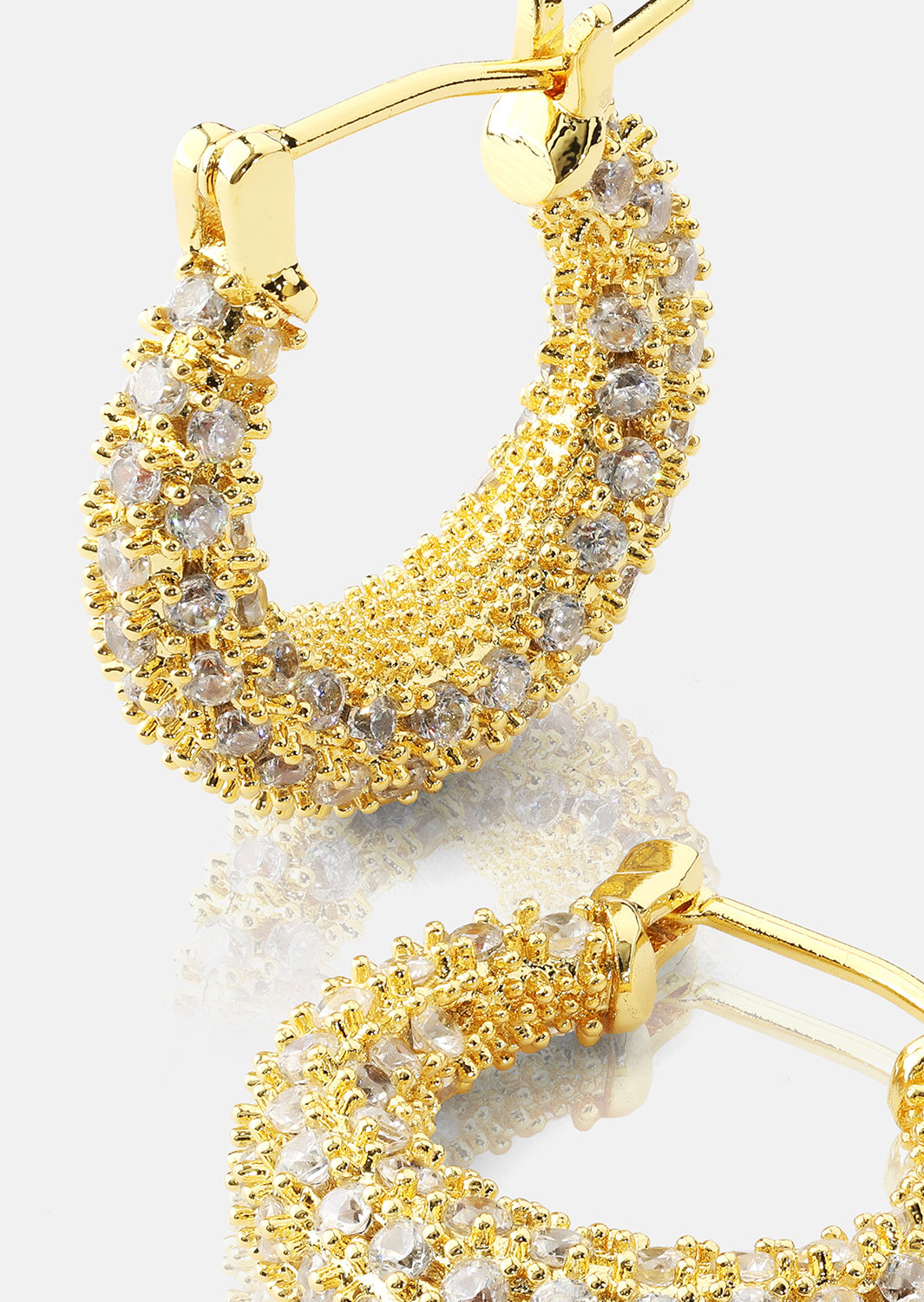 Ørering Crystal Circle - 18k Forgyldt