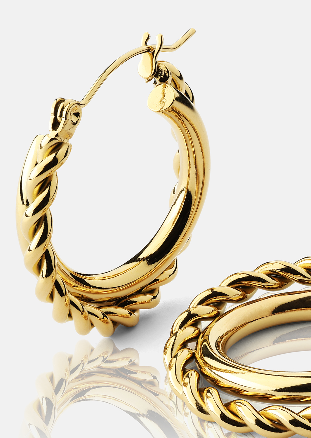 Øreringe Twist Elegance – 18k Forgyldte