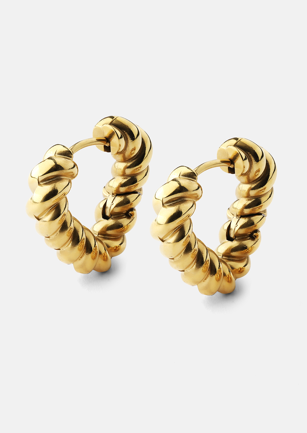 Øreringe Twisted Heart – 18k Forgyldte
