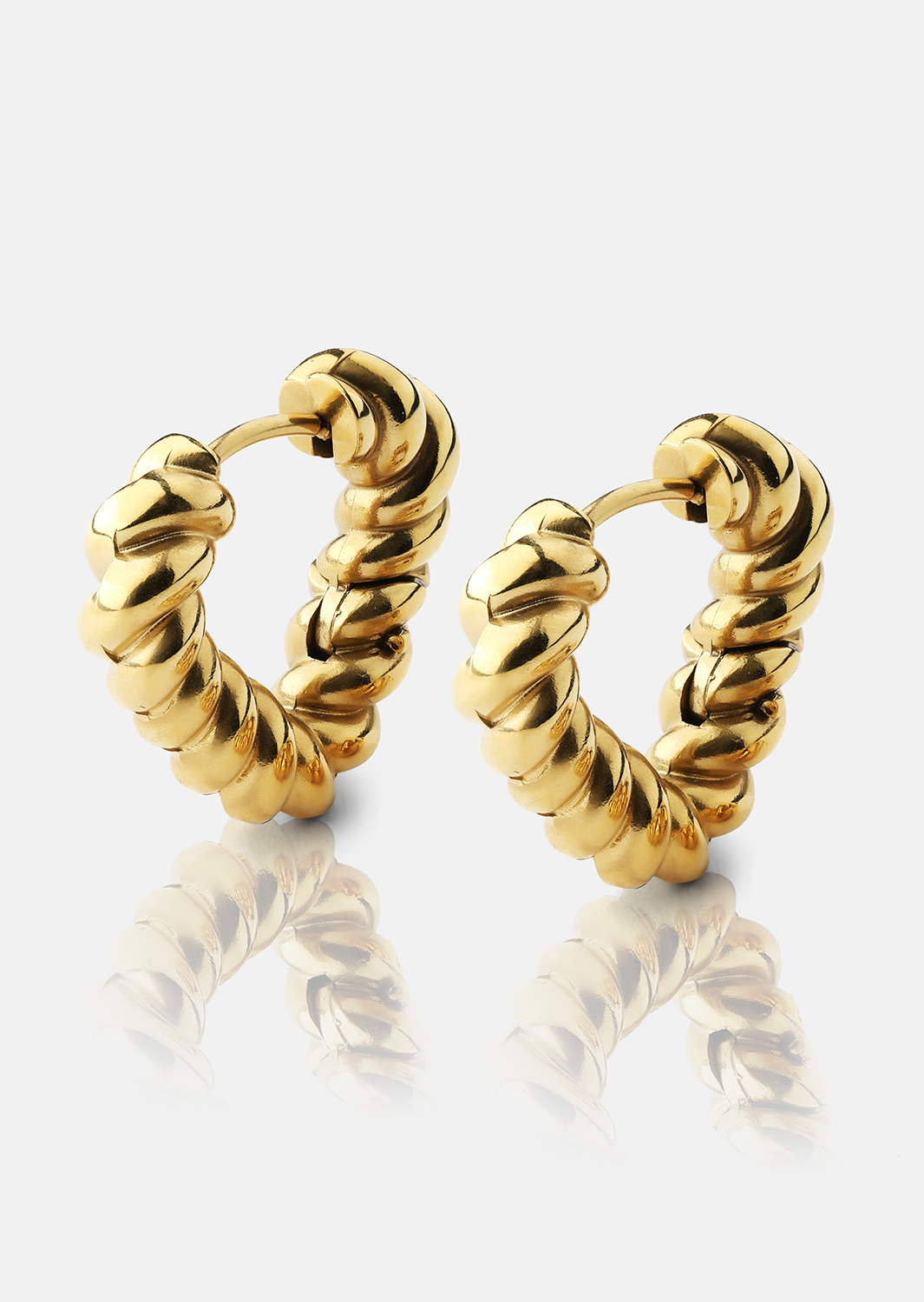 Øreringe Twisted Heart – 18k Forgyldte