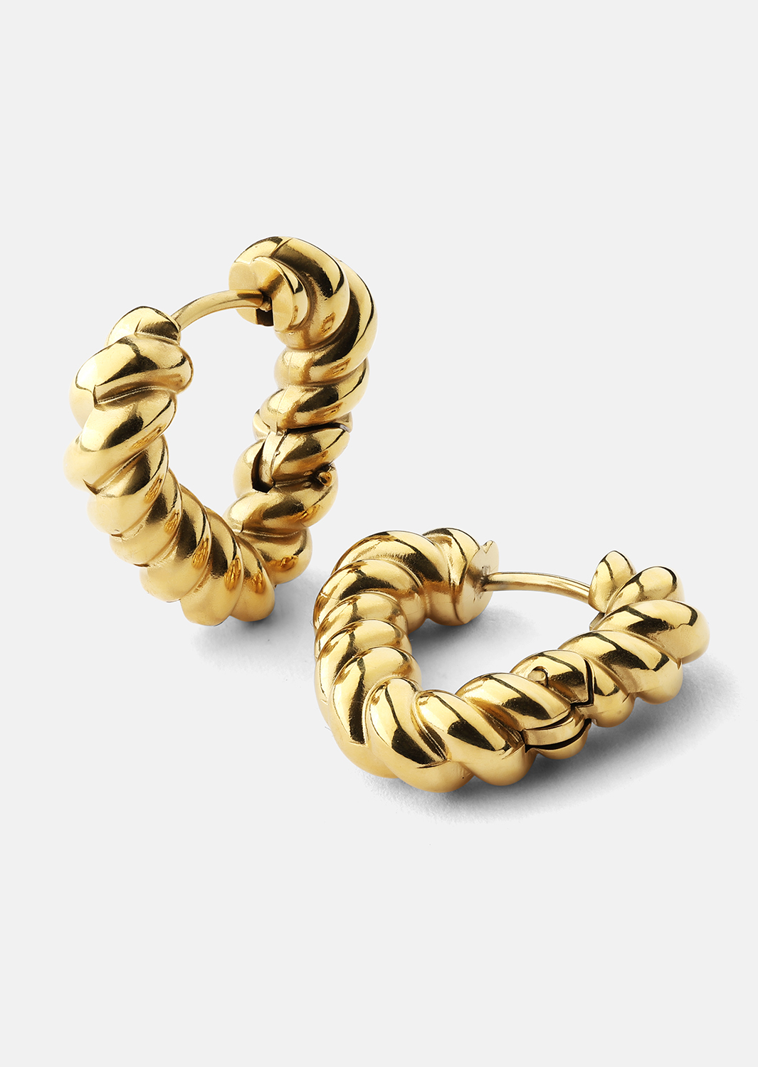 Øreringe Twisted Heart – 18k Forgyldte