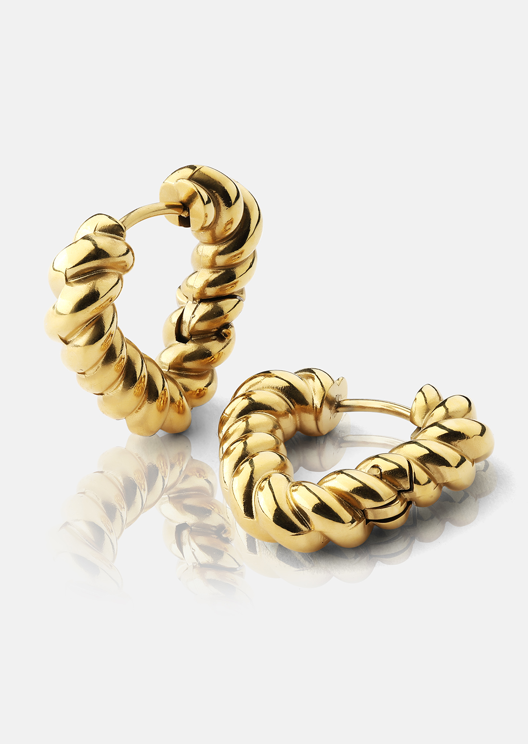 Øreringe Twisted Heart – 18k Forgyldte