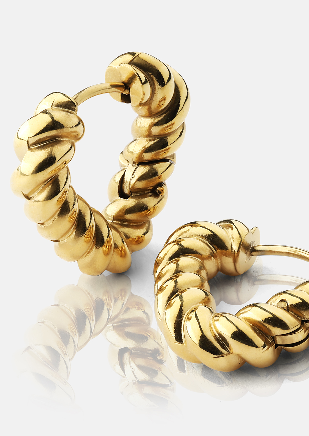Øreringe Twisted Heart – 18k Forgyldte
