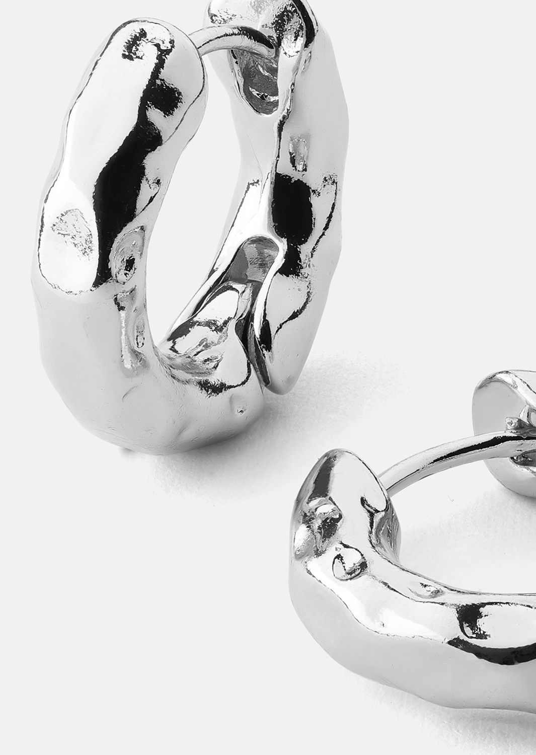Ørering Luxe Ripple Hoops - Forsølvet