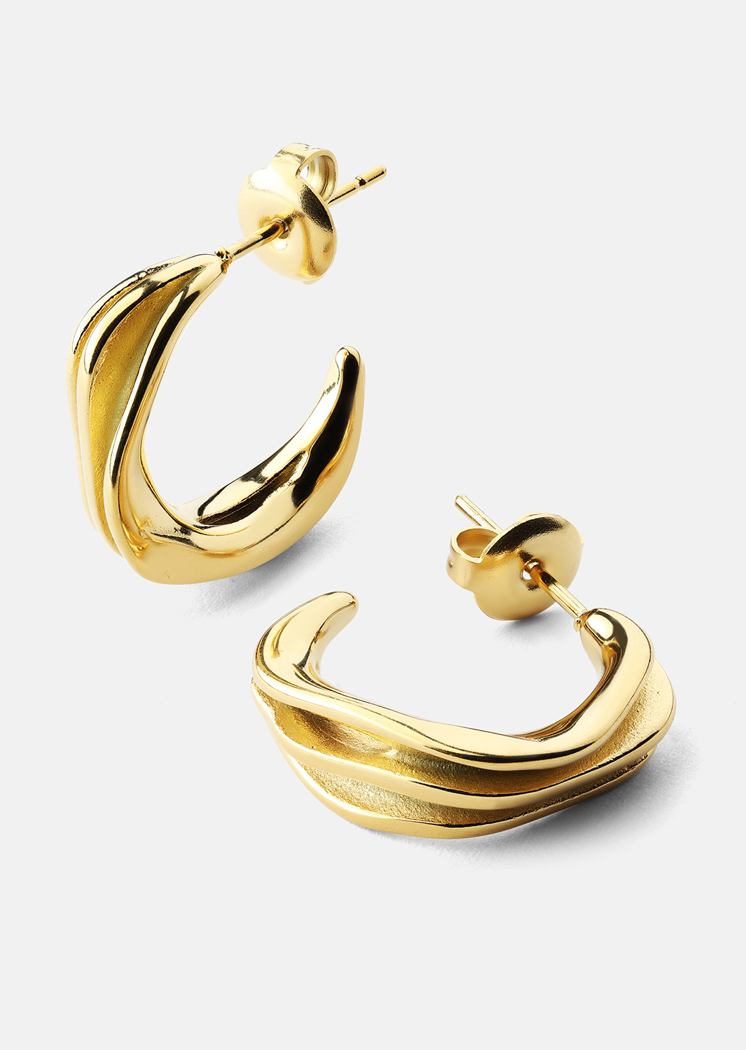 Øreringe Gleaming Flow - 18k Forgyldte