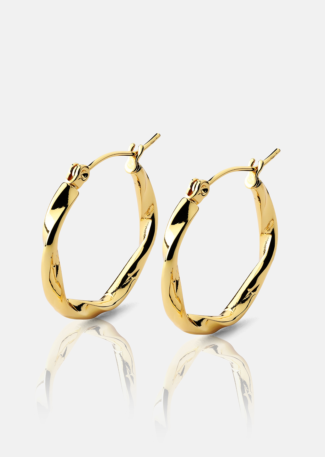 Twist Glow Hoops - 18k Guldbelagte Øreringe